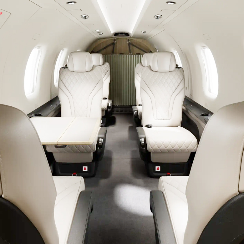 Jet Innenansicht – Privatflug ab St.Gallen Altenrhein Blick in einen Jet - Privatflug buchen